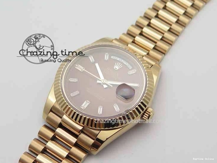 1219 Day Date 40mm RG BP Maker Best Edition Brown Dial Diamond Markers On RG Bracelet A ZeroBulk 3689